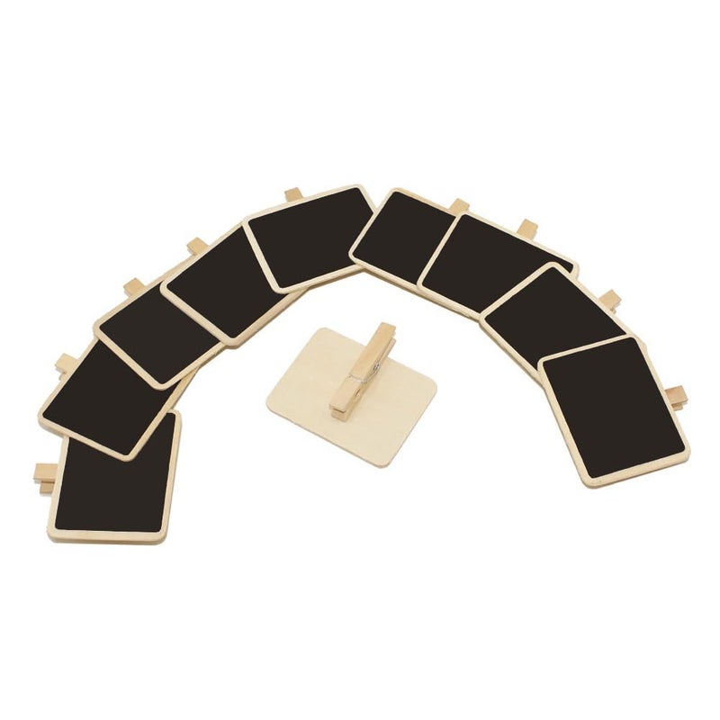 Miraclekoo 12 Mini Retangle Chalkboard Blackboard with Wooden Clip Message Board Signs and Labels Clips - Image 4